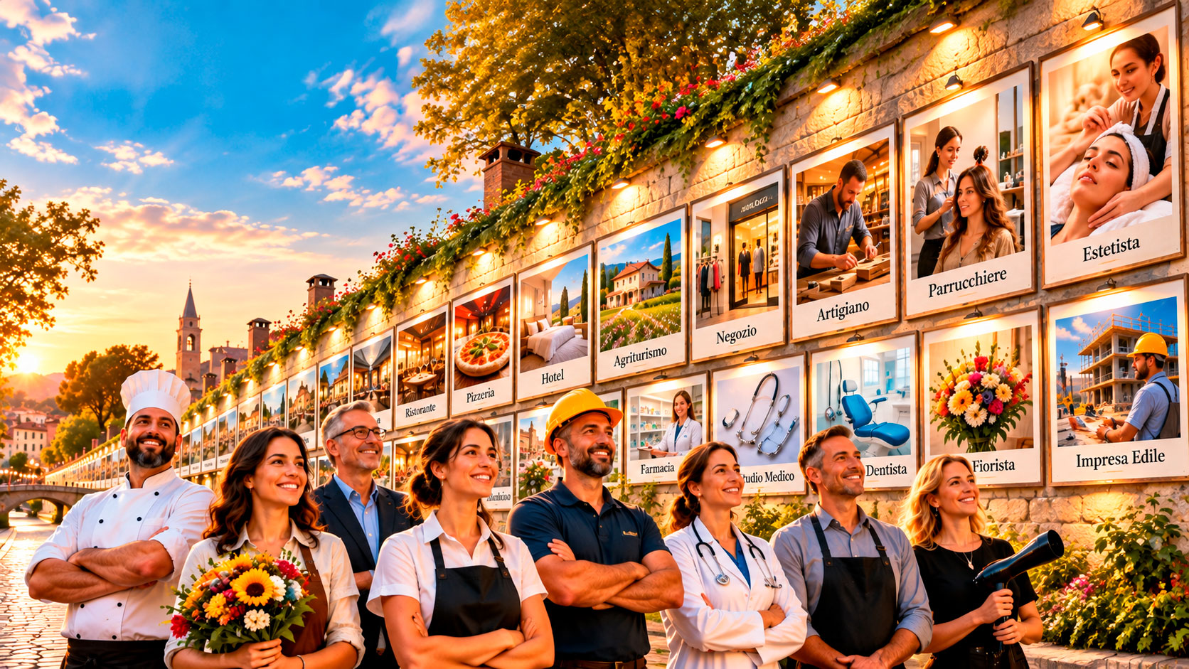 Il Murale del Prestigio serve a tutte le attività: ristoranti, hotel, negozi, artigiani e professionisti
